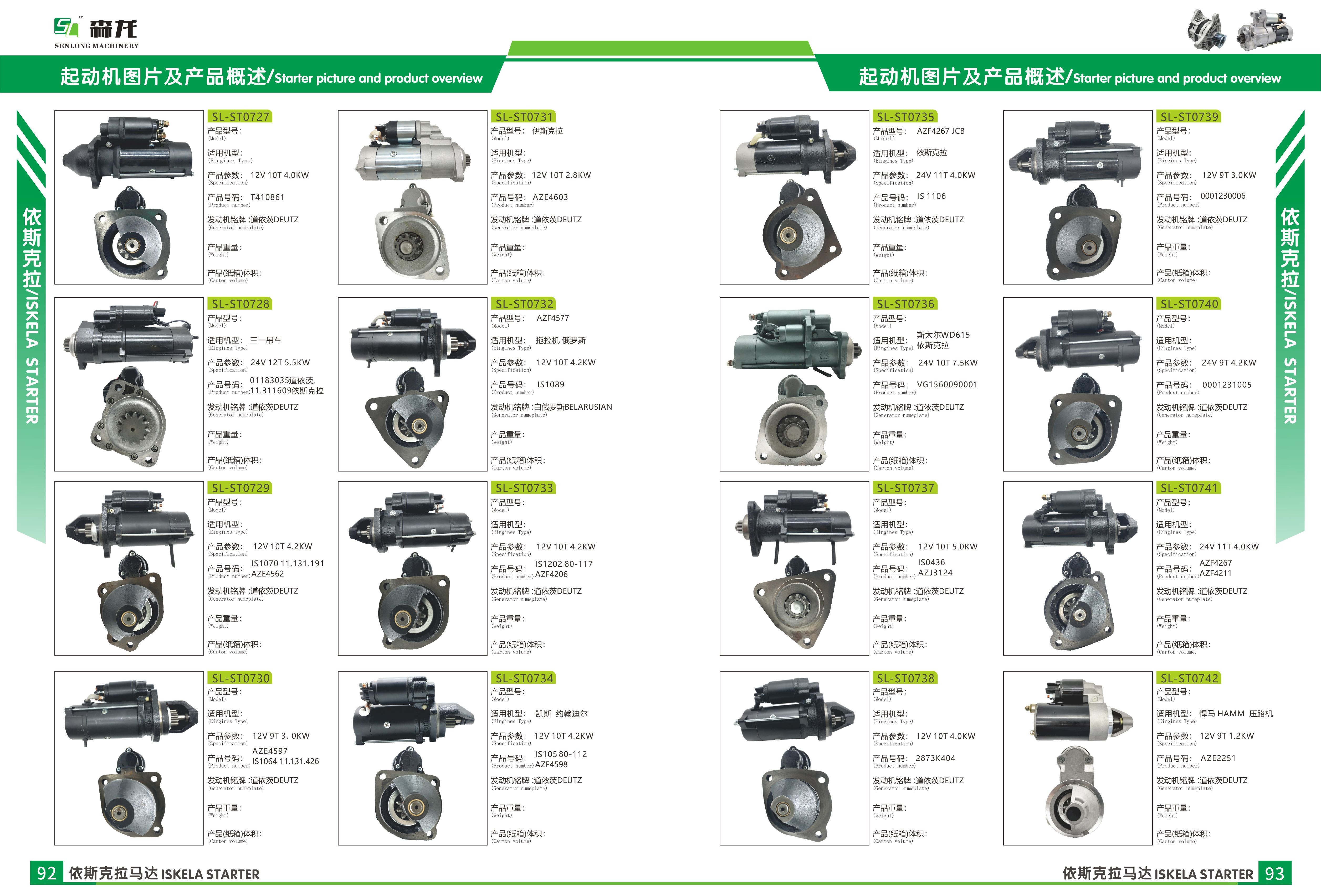 Starter Motor Isuzu 6SD1 DSN2013 ,1811002301, 1811002302, 1811004220, 6008134490 For EX300-3