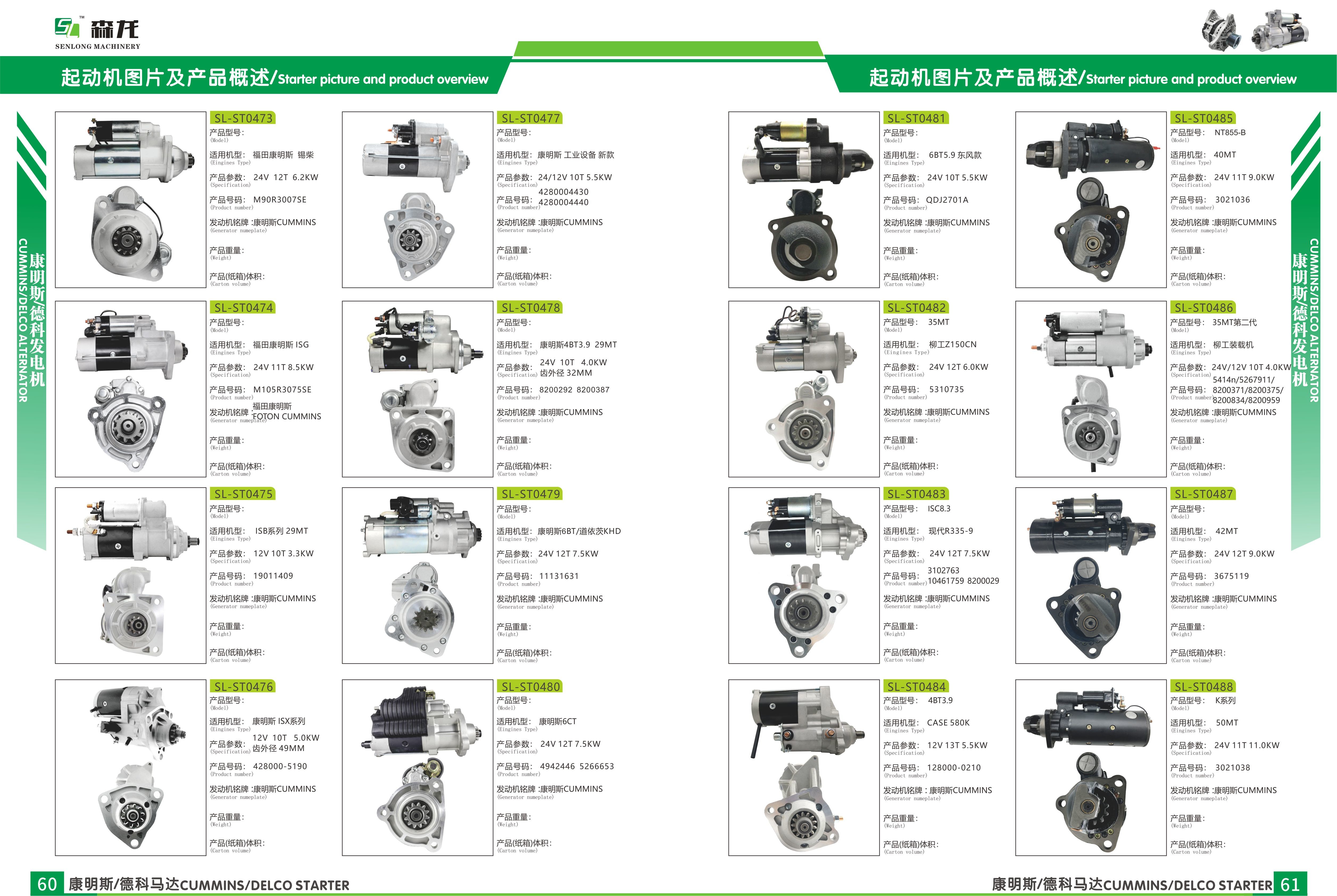 12V 9T Starter Motor Isuzu 4ZE1 8941566710, 8941723260, S114832, S114832A ,2-3380-2W