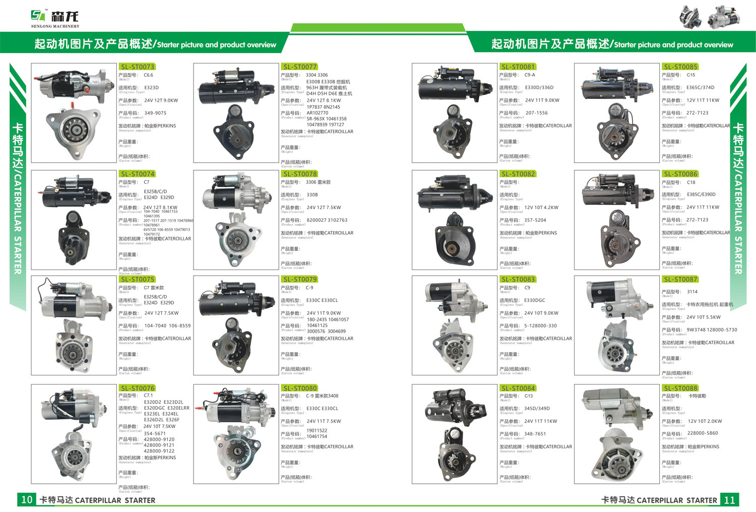 24V 10T 5.0KW Starter Motor Mitsubishi D04FR 32G6610100 32G6610101 0240000188 0240000218 0240000228
